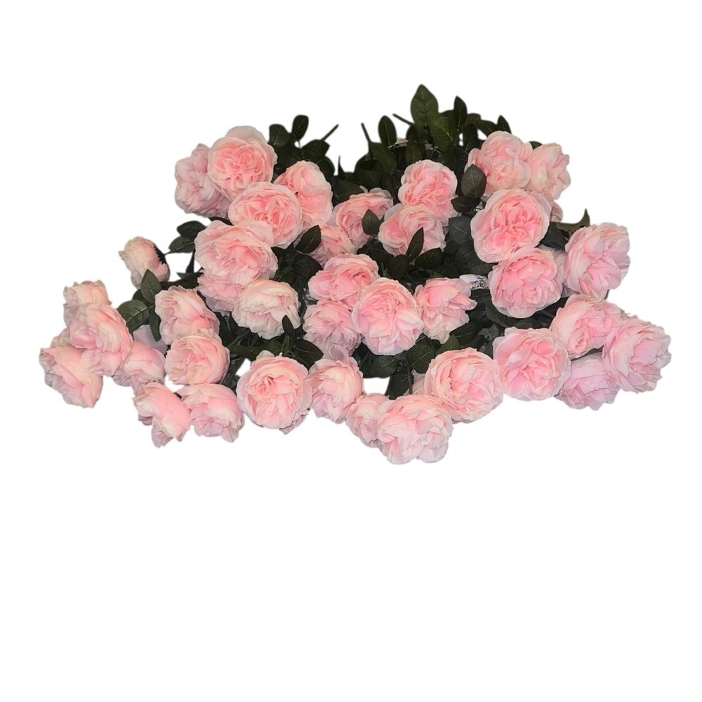 NWT Joann Fabrics Bright Ideas Lt Pink Cabbage Rose Bushes Peonies Wedding 10 Pc